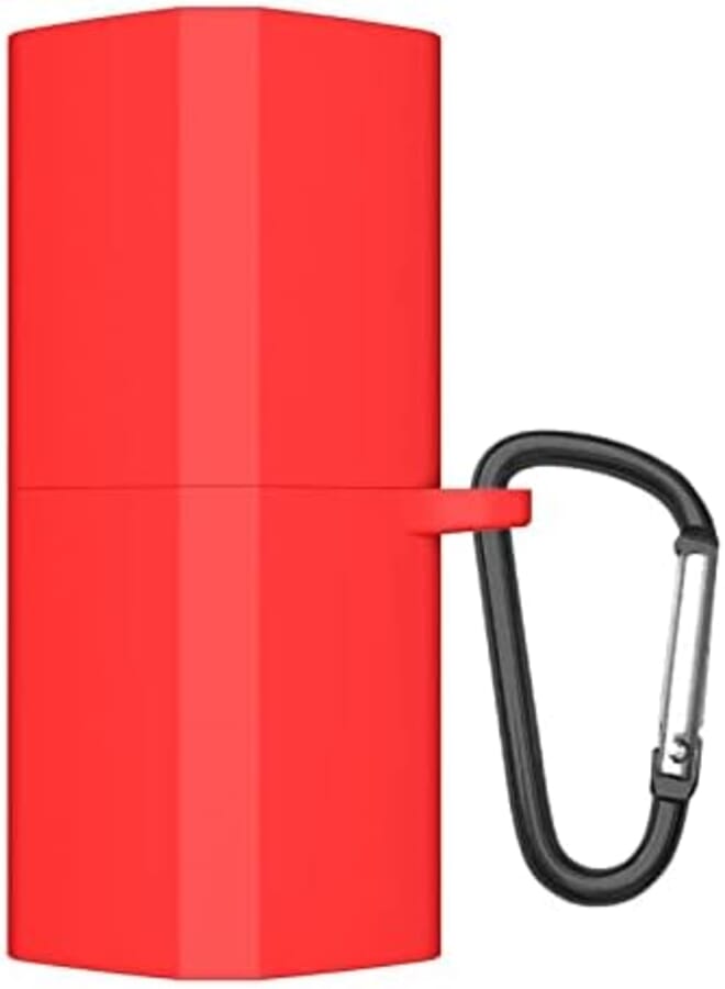 USTIYA Huawei FreeBuds Lipstick Silicone Protective Case with Keychain (Red)